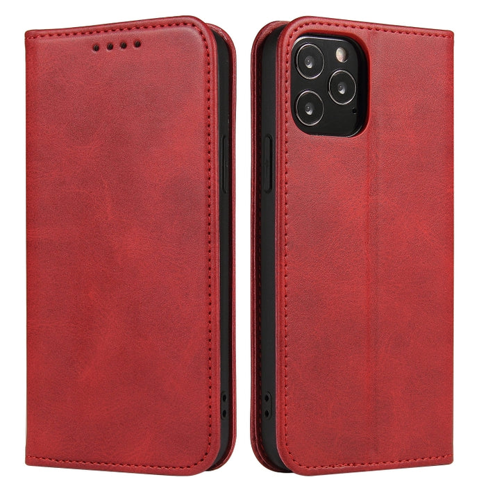 Magnetische horizontale Klapphülle aus Leder mit Kalbslederstruktur, Halter, Kartenfächern und Geldbörse, für iPhone 13 mini, für iPhone 13, für iPhone 13 Pro, für iPhone 13 Pro Max