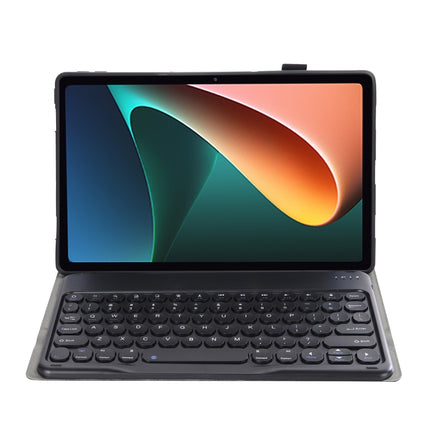 Y0N5 TPU Case Lambskin Texture Round Keycap Bluetooth Keyboard Leather Case with Holder, Y0N5