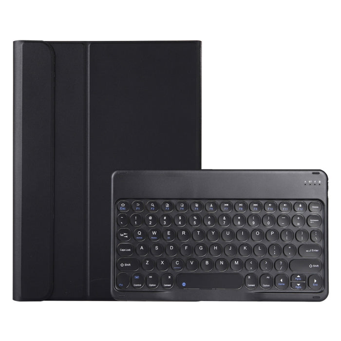 Y0N5 TPU Case Lambskin Texture Round Keycap Bluetooth Keyboard Leather Case with Holder, Y0N5