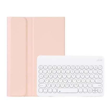 Y0N5 TPU Case Lambskin Texture Round Keycap Bluetooth Keyboard Leather Case with Holder, Y0N5