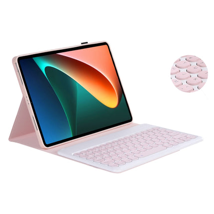 Y0N5 TPU Case Lambskin Texture Round Keycap Bluetooth Keyboard Leather Case with Holder, Y0N5
