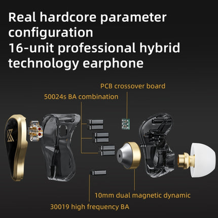 KZ ZAS 16-unit Ring Iron In-ear Wired Earphone,, ZAS Mic Version(Black), ZAS Standard Version(White), ZAS Standard Version(Black), ZAS Mic Version(White)