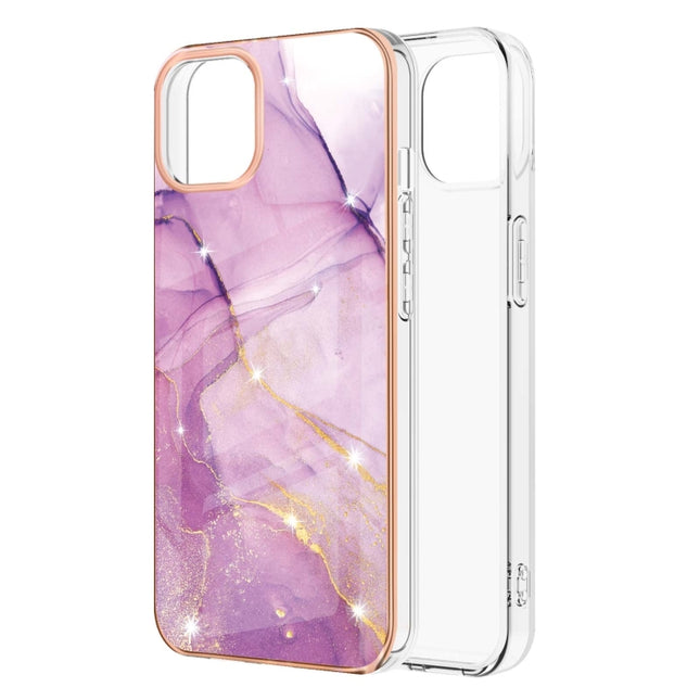 Electroplating Marble Pattern Dual-side IMD TPU Shockproof Case, For iPhone 13 mini, For iPhone 13, For iPhone 13 Pro, For iPhone 13 Pro Max