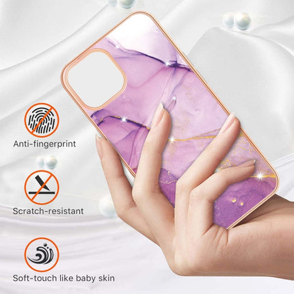Electroplating Marble Pattern Dual-side IMD TPU Shockproof Case, For iPhone 13 mini, For iPhone 13, For iPhone 13 Pro, For iPhone 13 Pro Max