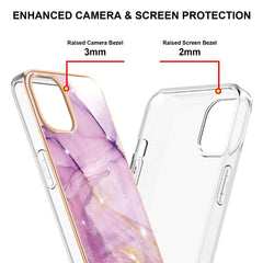 Electroplating Marble Pattern Dual-side IMD TPU Shockproof Case, For iPhone 13 mini, For iPhone 13, For iPhone 13 Pro, For iPhone 13 Pro Max, For iPhone 12 mini