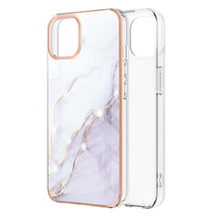 Electroplating Marble Pattern Dual-side IMD TPU Shockproof Case, For iPhone 13 mini, For iPhone 13, For iPhone 13 Pro, For iPhone 13 Pro Max, For iPhone 12 mini