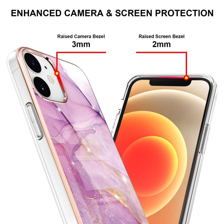 Electroplating Marble Pattern Dual-side IMD TPU Shockproof Case, For iPhone 12 / 12 Pro, For iPhone 12 Pro Max, For iPhone 11, For iPhone 11 Pro Max