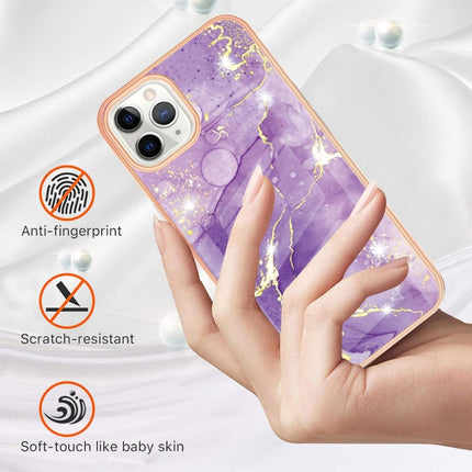 Electroplating Marble Pattern Dual-side IMD TPU Shockproof Case, For iPhone 11 Pro