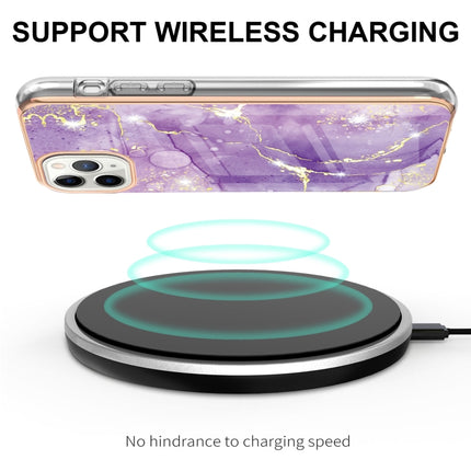 Electroplating Marble Pattern Dual-side IMD TPU Shockproof Case, For iPhone 11 Pro