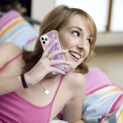 Electroplating Marble Pattern Dual-side IMD TPU Shockproof Case, For iPhone 11 Pro