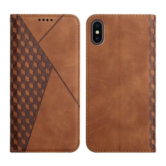 Diamond Pattern Splicing Skin Feel Magnetic Horizontal Flip Leather Case with Card Slots & Holder & Wallet, For iPhone X / XS, For iPhone XR, For iPhone XS Max, For iPhone SE 2022 / SE 2020 / 7 / 8 / 6, For iPhone 7 Plus / 8 Plus