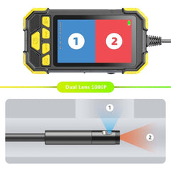Y19 8mm Dual Lens Hand-held Hard-wire Endoscope with 4.3-inch IPS Color LCD Screen, 2m, 3.5m, 5m, 10m