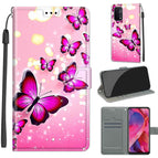 For OPPO A93 5G / A93s 5G / A54 5G / A74 5G / C03 Gradient Pink Flying Butterflies