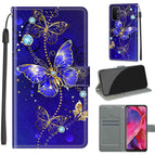 For OPPO A93 5G / A93s 5G / A54 5G / A74 5G / C11 Blue Golden Chain Butterflies