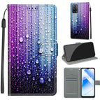 For OPPO A54 4G / A16 4G / A53s 5G / A55 5G / C05 Purple Blue Water Drops