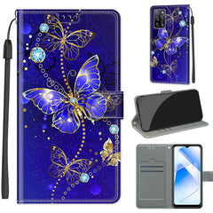 Voltage Coloured Drawing Magnetic Clasp Horizontal Flip PU Leather Case with Holder & Card Slots, For OPPO A54 4G / A16 4G / A53s 5G / A55 5G