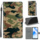 For OPPO A54 4G / A16 4G / A53s 5G / A55 5G / C12 Green Yellow Camouflage