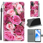 For OPPO A54 4G / A16 4G / A53s 5G / A55 5G / C17 Green Leaf Pink Rose