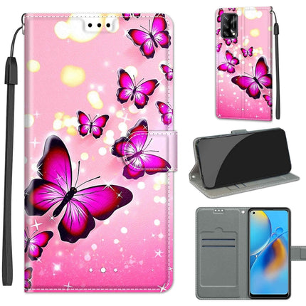 Voltage Coloured Drawing Magnetic Clasp Horizontal Flip PU Leather Case with Holder & Card Slots, For OPPO F19 / A74 4G