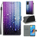 For OPPO F19 / A74 4G / C05 Purple Blue Water Drops