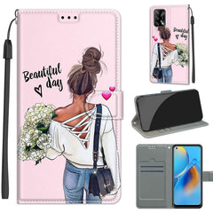 Voltage Coloured Drawing Magnetic Clasp Horizontal Flip PU Leather Case with Holder & Card Slots, For OPPO F19 / A74 4G