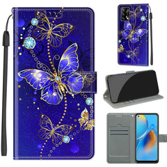 Voltage Coloured Drawing Magnetic Clasp Horizontal Flip PU Leather Case with Holder & Card Slots, For OPPO F19 / A74 4G