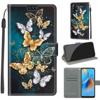 For OPPO F19 / A74 4G / C20 Gold Silver Flying Butterflies