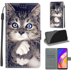 Voltage Coloured Drawing Magnetic Clasp Horizontal Flip PU Leather Case with Holder & Card Slots, For OPPO A94 5G / A95 5G / F19 Pro+ 5G