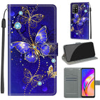 For OPPO A94 5G / A95 5G / F19 Pro+ 5G / C11 Blue Golden Chain Butterflies