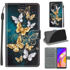 For OPPO A94 5G / A95 5G / F19 Pro+ 5G / C20 Gold Silver Flying Butterflies