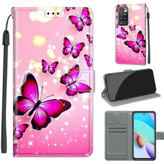 Voltage Coloured Drawing Magnetic Clasp Horizontal Flip PU Leather Case with Holder & Card Slots, For Xiaomi Redmi 10