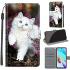 For Xiaomi Redmi 10 / C08 Flower Bush Big White Cat