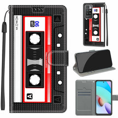 Voltage Coloured Drawing Magnetic Clasp Horizontal Flip PU Leather Case with Holder & Card Slots, For Xiaomi Redmi 10