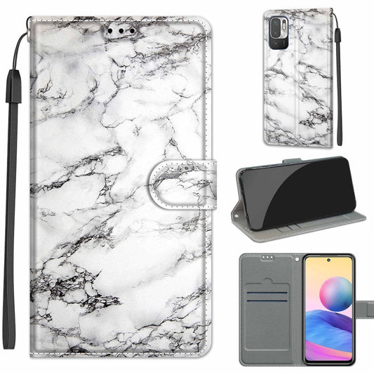 Voltage Coloured Drawing Magnetic Clasp Horizontal Flip PU Leather Case with Holder & Card Slots, For Xiaomi Redmi Note 10 5G