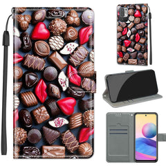 Voltage Coloured Drawing Magnetic Clasp Horizontal Flip PU Leather Case with Holder & Card Slots, For Xiaomi Redmi Note 10 5G