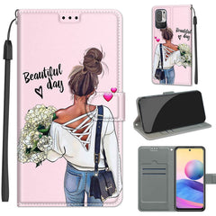 Voltage Coloured Drawing Magnetic Clasp Horizontal Flip PU Leather Case with Holder & Card Slots, For Xiaomi Redmi Note 10 5G