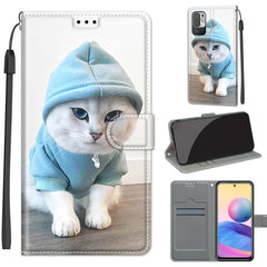 Voltage Coloured Drawing Magnetic Clasp Horizontal Flip PU Leather Case with Holder & Card Slots, For Xiaomi Redmi Note 10 5G