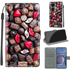 Voltage Coloured Drawing Magnetic Clasp Horizontal Flip PU Leather Case with Holder & Card Slots, For Huawei P50