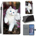 For Huawei P50 / C08 Flower Bush Big White Cat