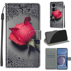 Voltage Coloured Drawing Magnetic Clasp Horizontal Flip PU Leather Case with Holder & Card Slots, For Huawei P50