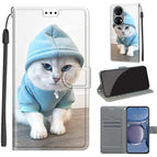 For Huawei P50 / C15 Blue Sweater White Cat