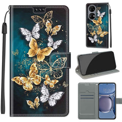 Voltage Coloured Drawing Magnetic Clasp Horizontal Flip PU Leather Case with Holder & Card Slots, For Huawei P50