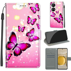 Voltage Coloured Drawing Magnetic Clasp Horizontal Flip PU Leather Case with Holder & Card Slots, For Huawei P50 Pro