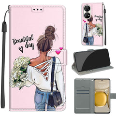 Voltage Coloured Drawing Magnetic Clasp Horizontal Flip PU Leather Case with Holder & Card Slots, For Huawei P50 Pro