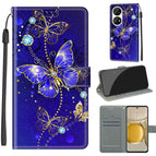 For Huawei P50 Pro / C11 Blue Golden Chain Butterflies