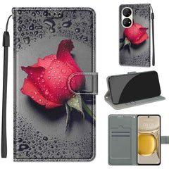 Voltage Coloured Drawing Magnetic Clasp Horizontal Flip PU Leather Case with Holder & Card Slots, For Huawei P50 Pro