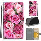 For Huawei P50 Pro / C17 Green Leaf Pink Rose