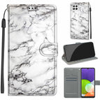 For Samsung Galaxy A22 4G / C01 White Marble