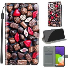 Voltage Coloured Drawing Magnetic Clasp Horizontal Flip PU Leather Case with Holder & Card Slots, For Samsung Galaxy A22 4G