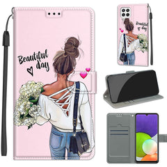 Voltage Coloured Drawing Magnetic Clasp Horizontal Flip PU Leather Case with Holder & Card Slots, For Samsung Galaxy A22 4G